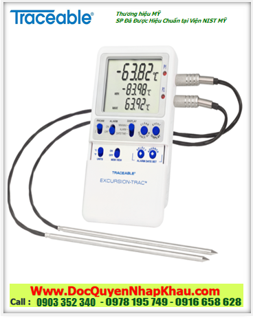 Nhiệt kế 6427 Excursion-Trac™ Ultra-Low Traceable® Datalogger Thermometer với dải đo –90.00 đến 105.00°C
